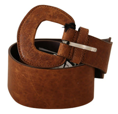 Costume National Brown Leather Fashion Waist Buckle Belt -   -  Costume National.