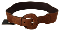 Costume National Brown Leather Fashion Waist Buckle Belt -   -  Costume National.