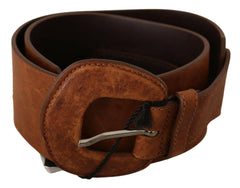 Costume National Brown Leather Fashion Waist Buckle Belt -   -  Costume National.