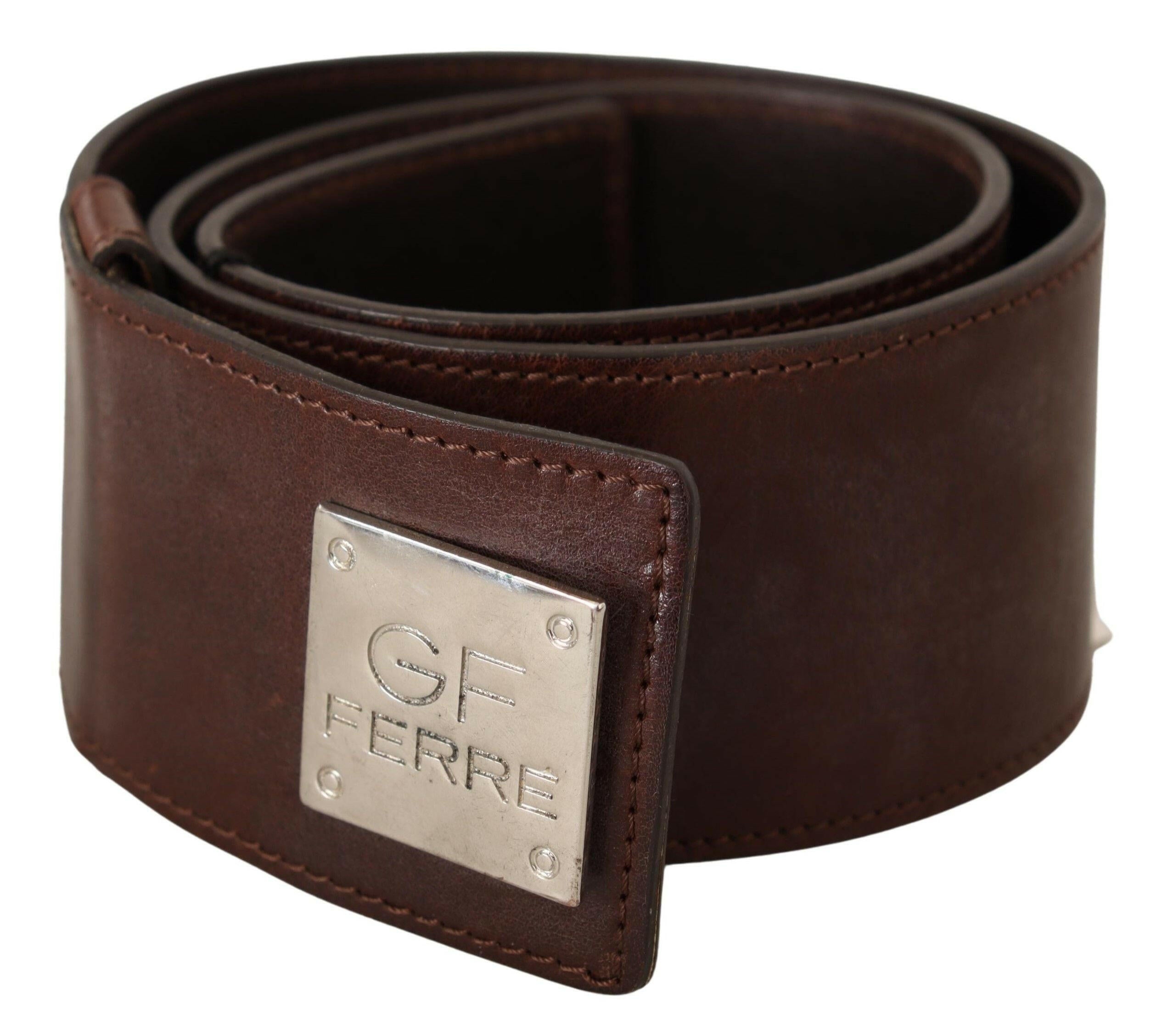 Costume National Belt Black Leather Silver Buckle Waist Belt -   -  Costume National.