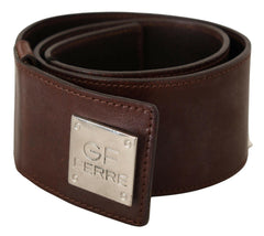 Costume National Belt Black Leather Silver Buckle Waist Belt -   -  Costume National.