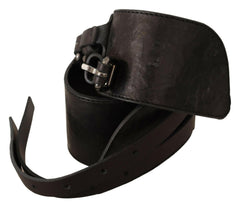 Costume National Dark Brown Leather Double Buckle Belt -   -  Costume National.