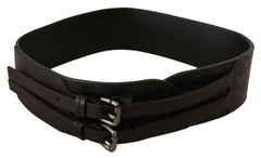 Costume National Dark Brown Leather Double Buckle Belt -   -  Costume National.