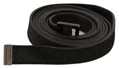 Costume National Black Leather Metal Buckle Waist Belt -   -  Costume National.