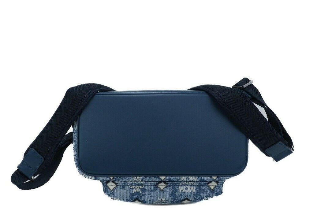 MCM Stark Small Blue Vintage Jacquard Monogram Logo Fabric Backpack Bookbag -  Luxury Backpacks for Women -  MCM.