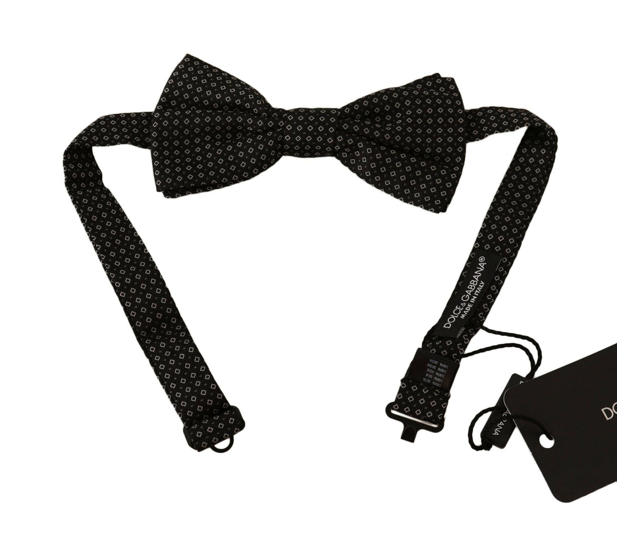 Dolce & Gabbana Black Patterned Adjustable Neck Papillon Bow Tie -  Neckties, Men -  Dolce & Gabbana.