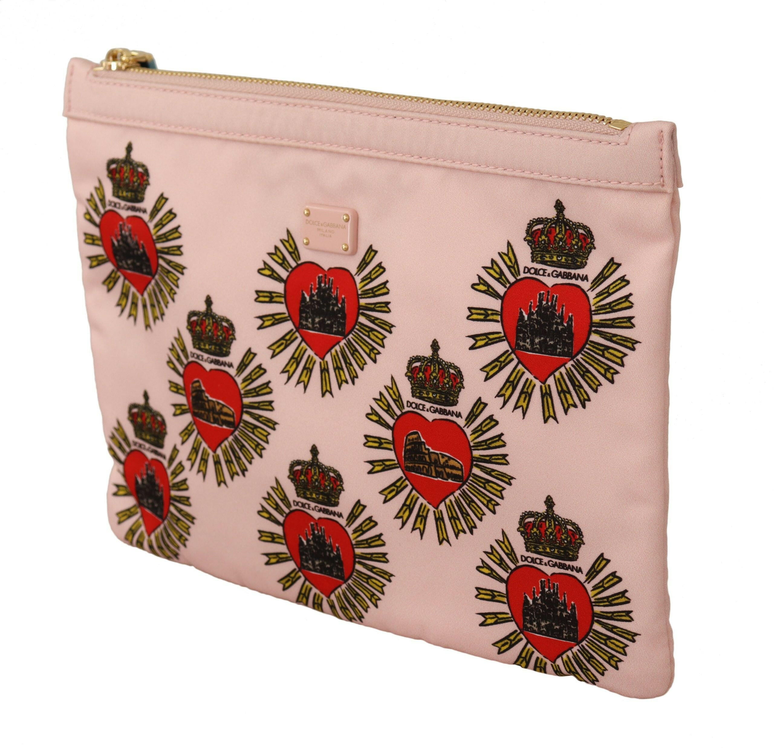 Dolce & Gabbana Clutch Pink D&G Logo Devotion Heart Toiletry Pouch Wallet -   -  Dolce & Gabbana.