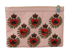Dolce & Gabbana Clutch Pink D&G Logo Devotion Heart Toiletry Pouch Wallet -   -  Dolce & Gabbana.
