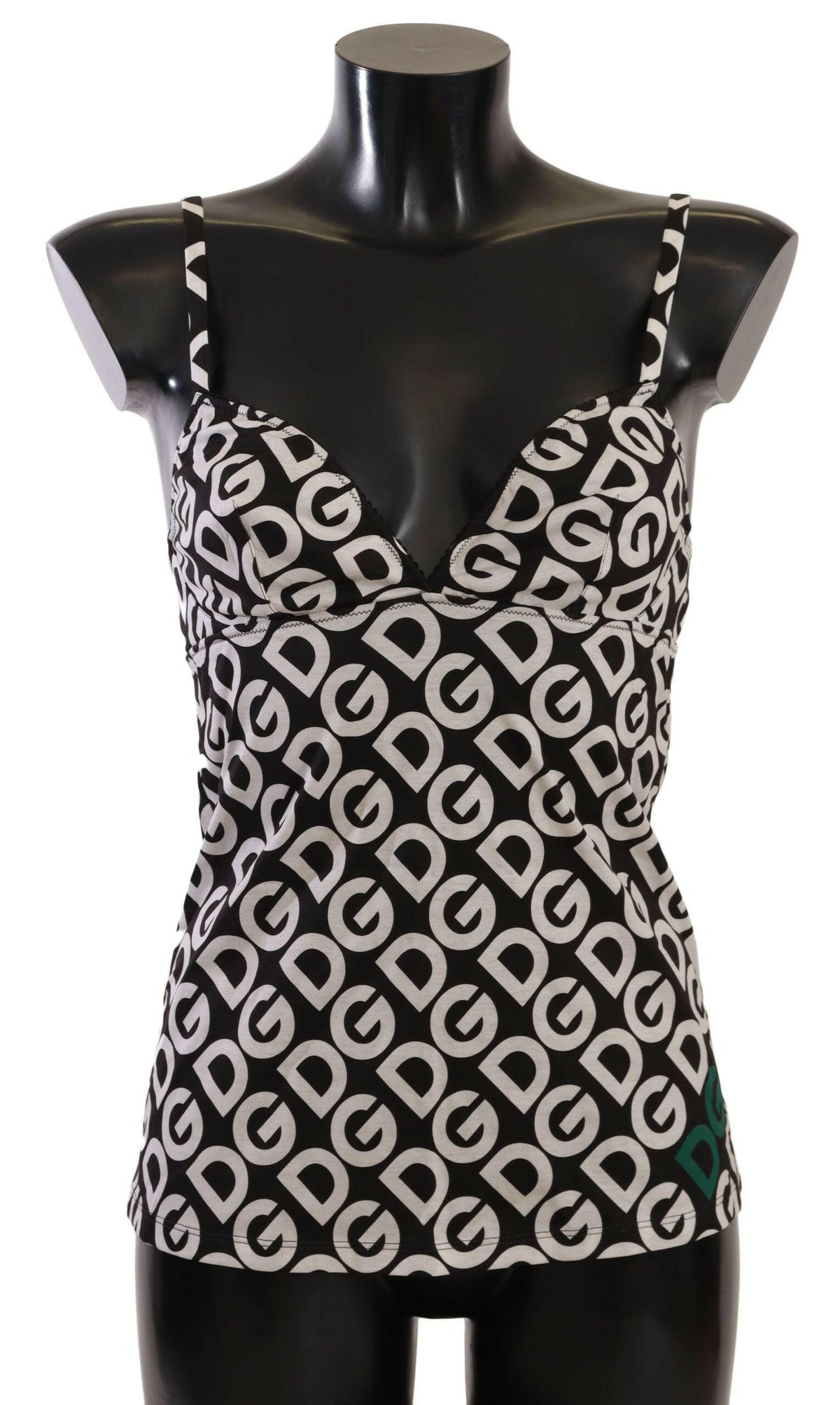 Dolce & Gabbana Black White Logo Print Camisole Top Underwear -   -  Dolce & Gabbana.