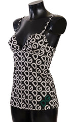 Dolce & Gabbana Black White Logo Print Camisole Top Underwear -   -  Dolce & Gabbana.