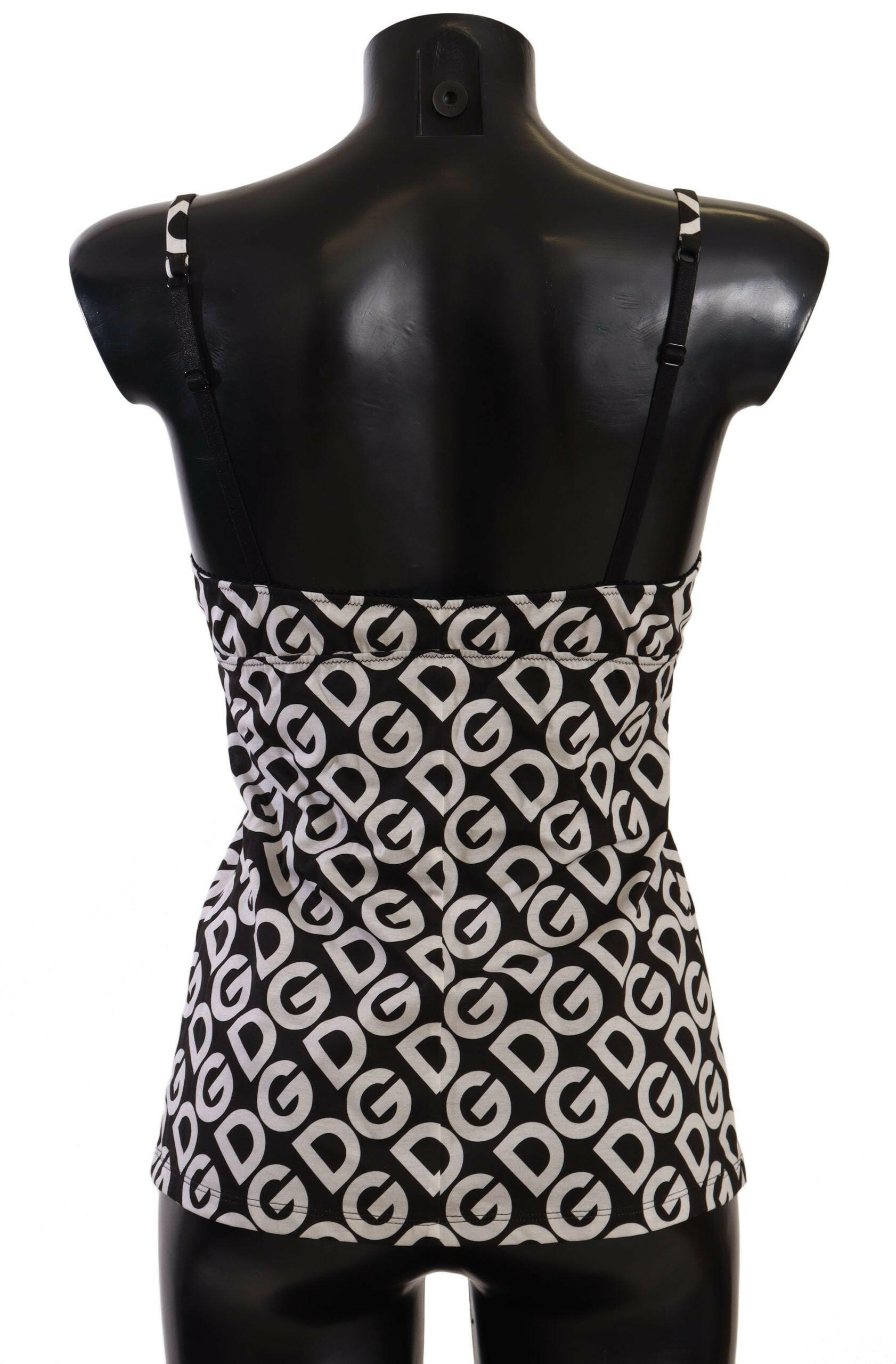 Dolce & Gabbana Black White Logo Print Camisole Top Underwear -   -  Dolce & Gabbana.