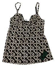 Dolce & Gabbana Black White Logo Print Camisole Top Underwear -   -  Dolce & Gabbana.