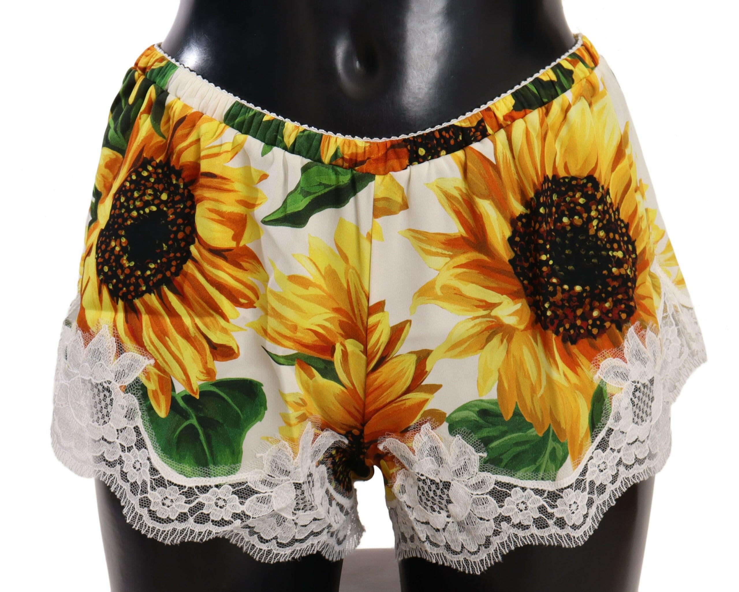 Dolce & Gabbana White Sunflower Lace Lingerie Underwear -   -  Dolce & Gabbana.
