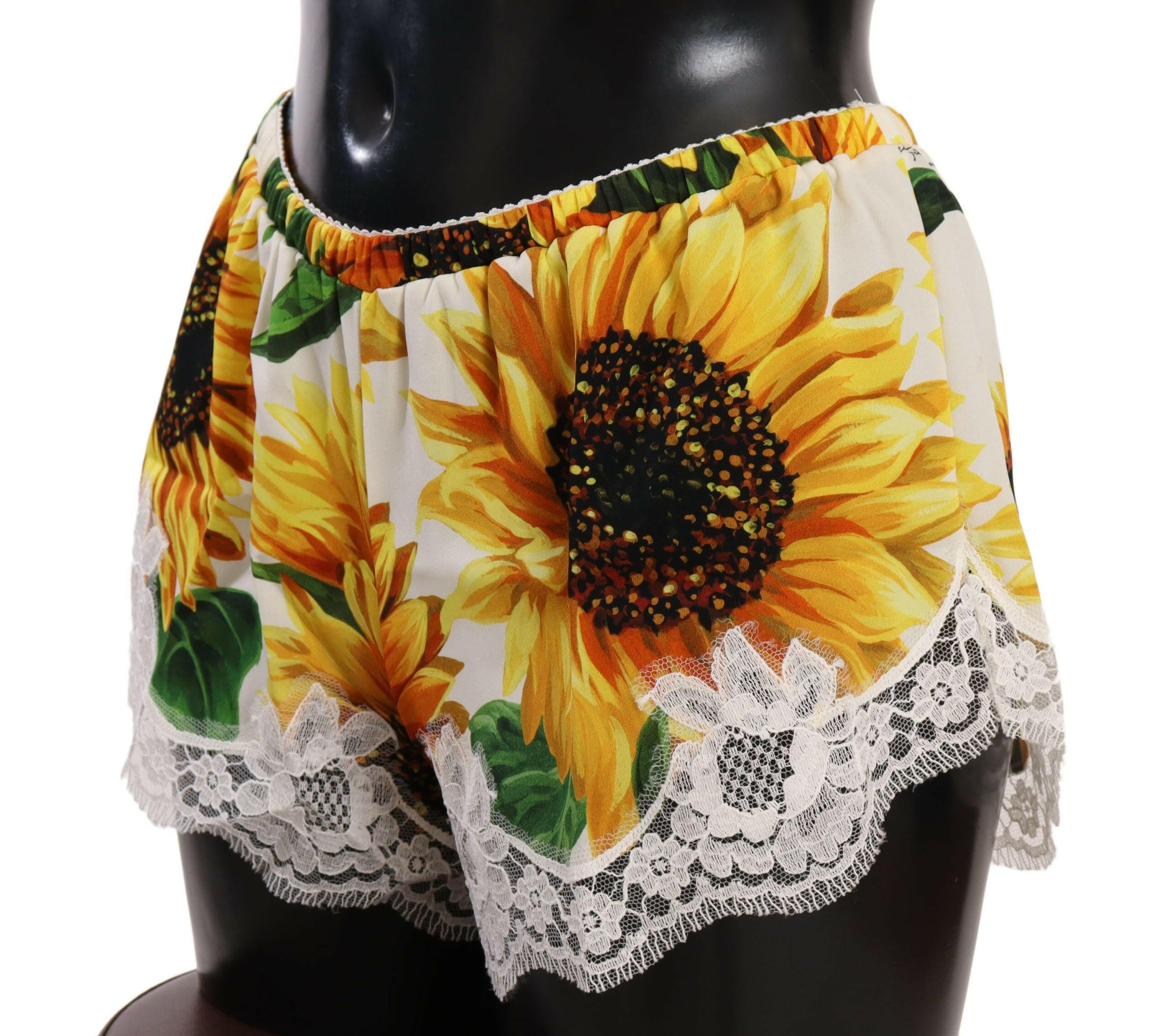 Dolce & Gabbana White Sunflower Lace Lingerie Underwear -   -  Dolce & Gabbana.