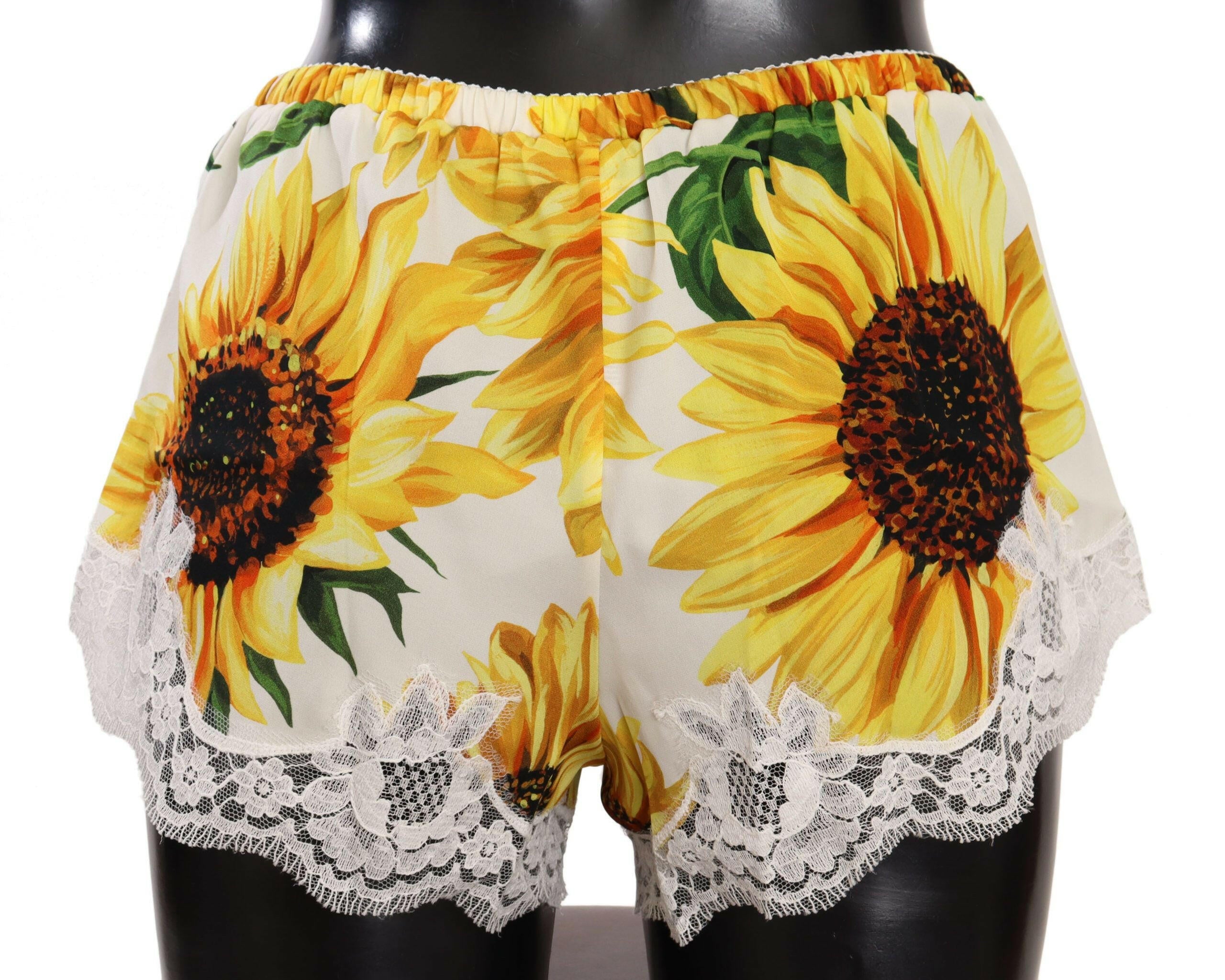 Dolce & Gabbana White Sunflower Lace Lingerie Underwear -   -  Dolce & Gabbana.