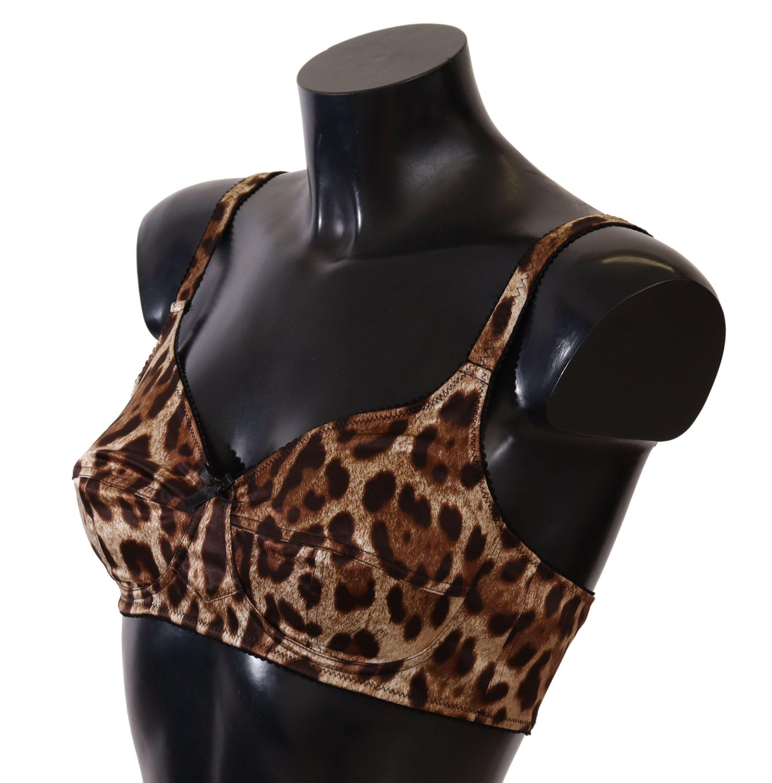 Dolce & Gabbana Brown Leopard Women Bra Underwear -   -  Dolce & Gabbana.