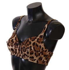 Dolce & Gabbana Brown Leopard Women Bra Underwear -   -  Dolce & Gabbana.