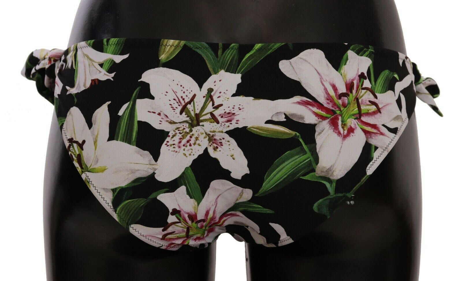 Dolce & Gabbana Bikini Bottom Black Lily Print Swimsuit Swimwear -   -  Dolce & Gabbana.