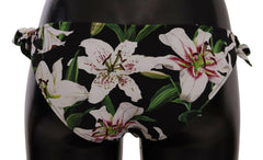 Dolce & Gabbana Bikini Bottom Black Lily Print Swimsuit Swimwear -   -  Dolce & Gabbana.