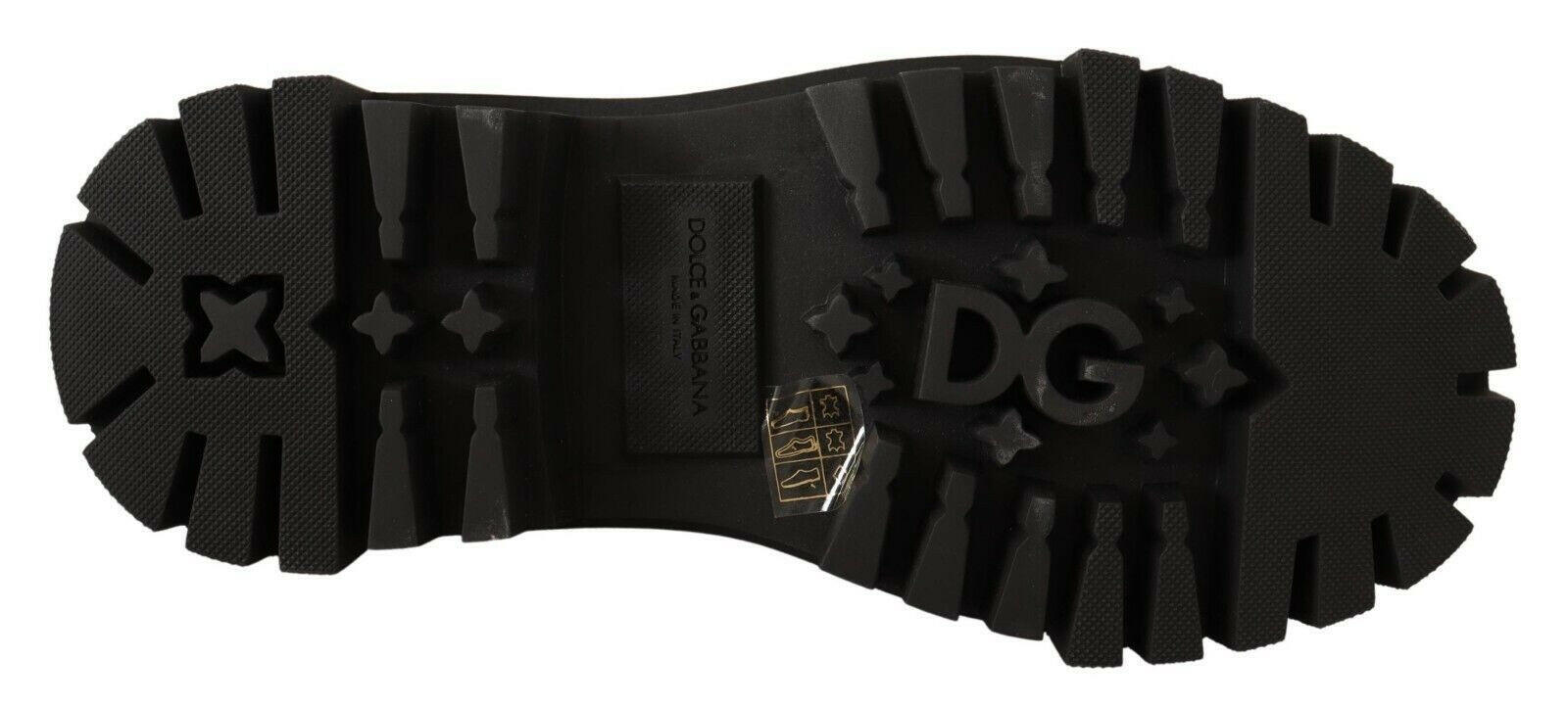 Dolce & Gabbana Black Leather Studded Combat Boots -   -  Dolce & Gabbana.