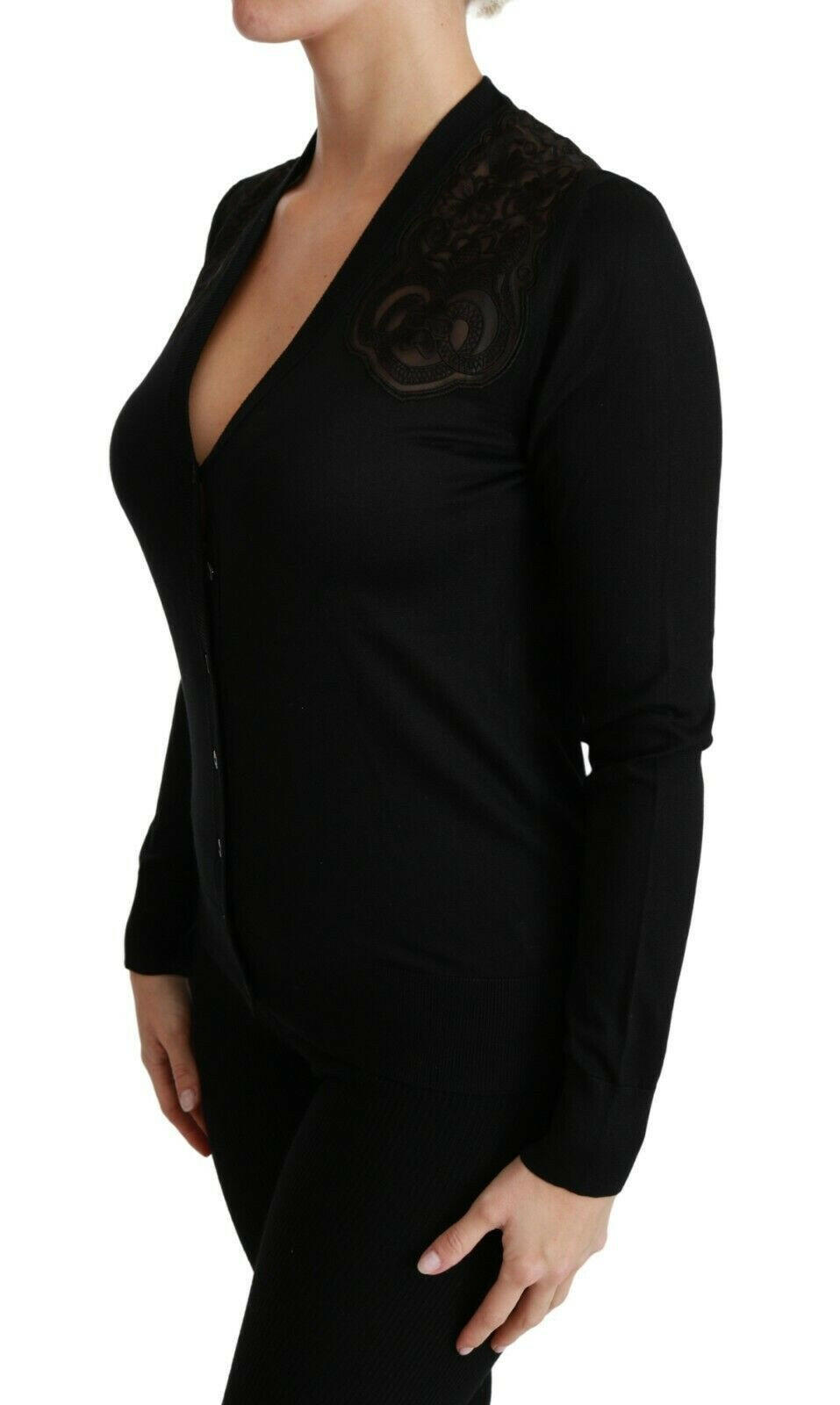 Dolce & Gabbana Black Lace Sweater Cardigan Sweater -   -  Dolce & Gabbana.