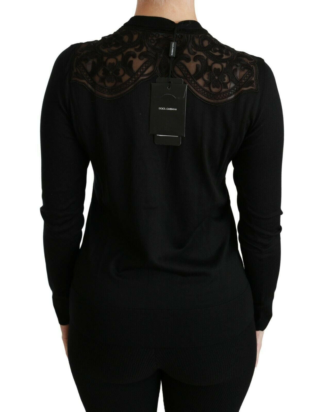 Dolce & Gabbana Black Lace Sweater Cardigan Sweater -   -  Dolce & Gabbana.
