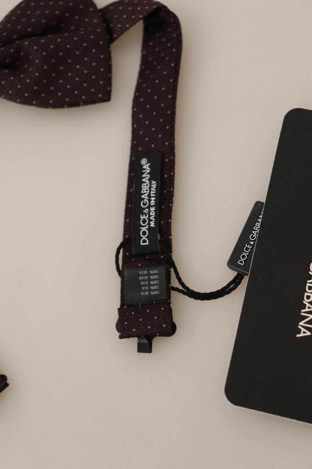 Dolce & Gabbana Brown Dotted Silk Adjustable Neck Papillon Bow Tie -  Neckties, Men -  Dolce & Gabbana.