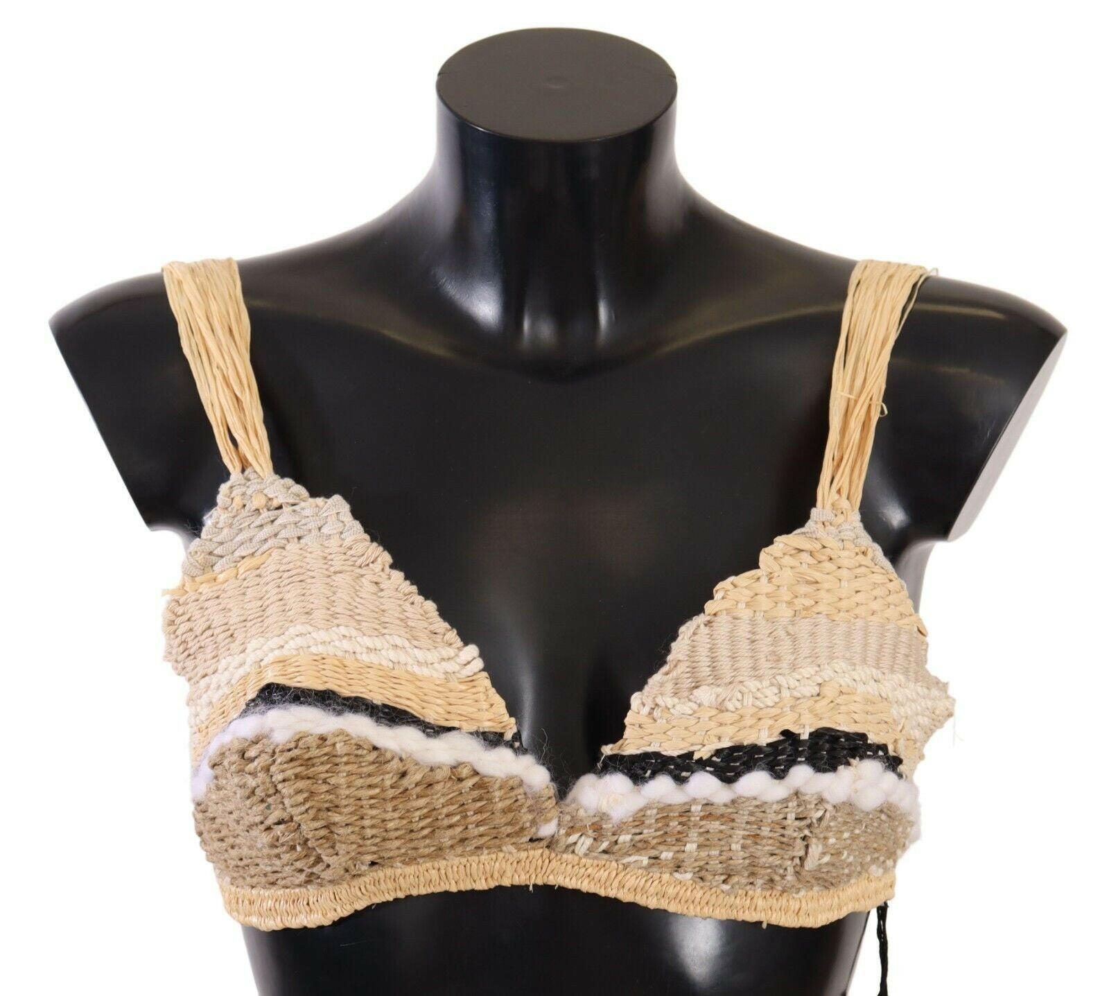 Dolce & Gabbana Beige Straw Raffia Woven Crochet Cover Up Top -   -  Dolce & Gabbana.