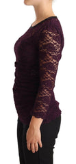 Dolce & Gabbana Purple Lace Long Sleeve Top Blouse -   -  Dolce & Gabbana.