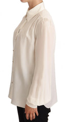 Dolce & Gabbana White Long Sleeve Polo Shirt Top Blouse -   -  Dolce & Gabbana.