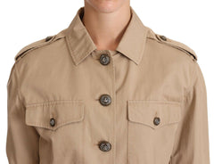 Dolce & Gabbana Beige Cropped Fitted Cotton Coat Jacket -   -  Dolce & Gabbana.