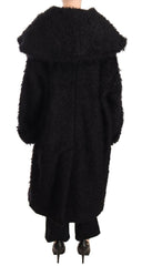 Dolce & Gabbana Black Mohair Fur Cape Trench Coat Jacket -   -  Dolce & Gabbana.