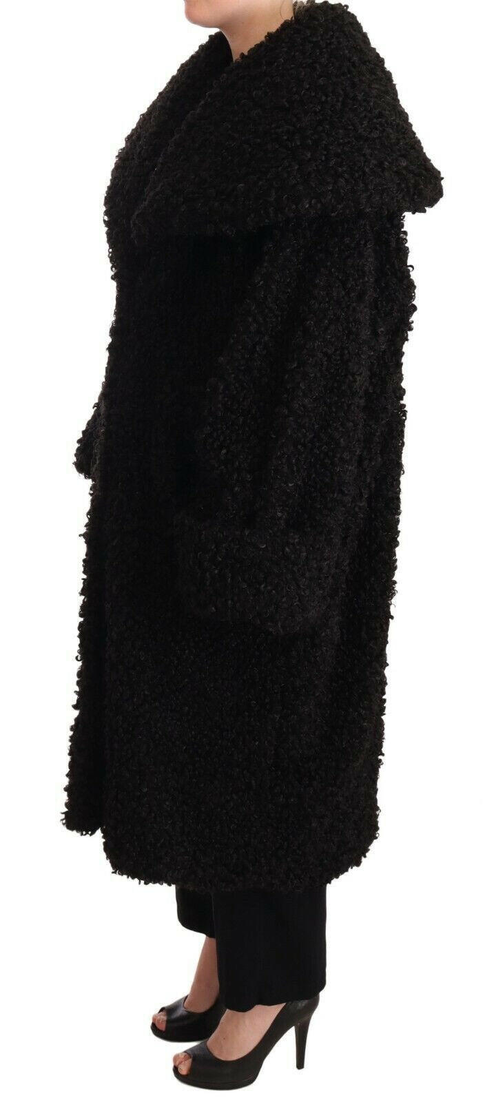 Dolce & Gabbana Black Polyester Fur Trench Coat Jacket -   -  Dolce & Gabbana.