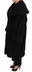 Dolce & Gabbana Black Polyester Fur Trench Coat Jacket -   -  Dolce & Gabbana.