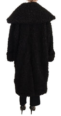 Dolce & Gabbana Black Polyester Fur Trench Coat Jacket -   -  Dolce & Gabbana.