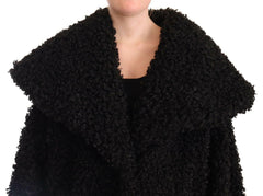 Dolce & Gabbana Black Polyester Fur Trench Coat Jacket -   -  Dolce & Gabbana.
