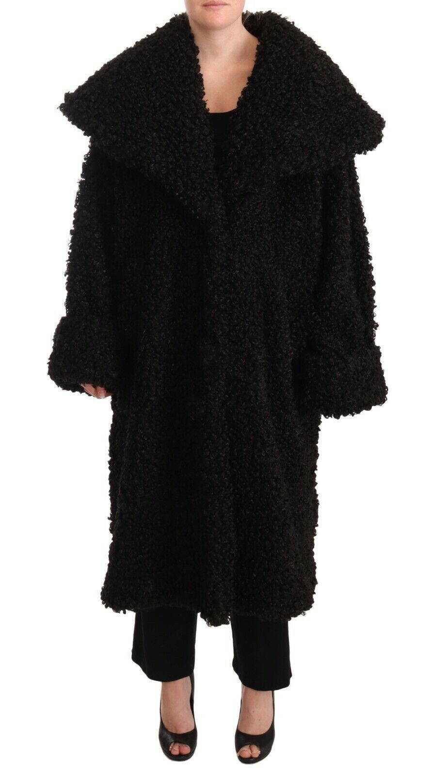 Dolce & Gabbana Black Polyester Fur Trench Coat Jacket -   -  Dolce & Gabbana.