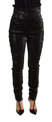 Dolce & Gabbana Black Silver Lurex Thread Cotton Stretch Pants -   -  Dolce & Gabbana.