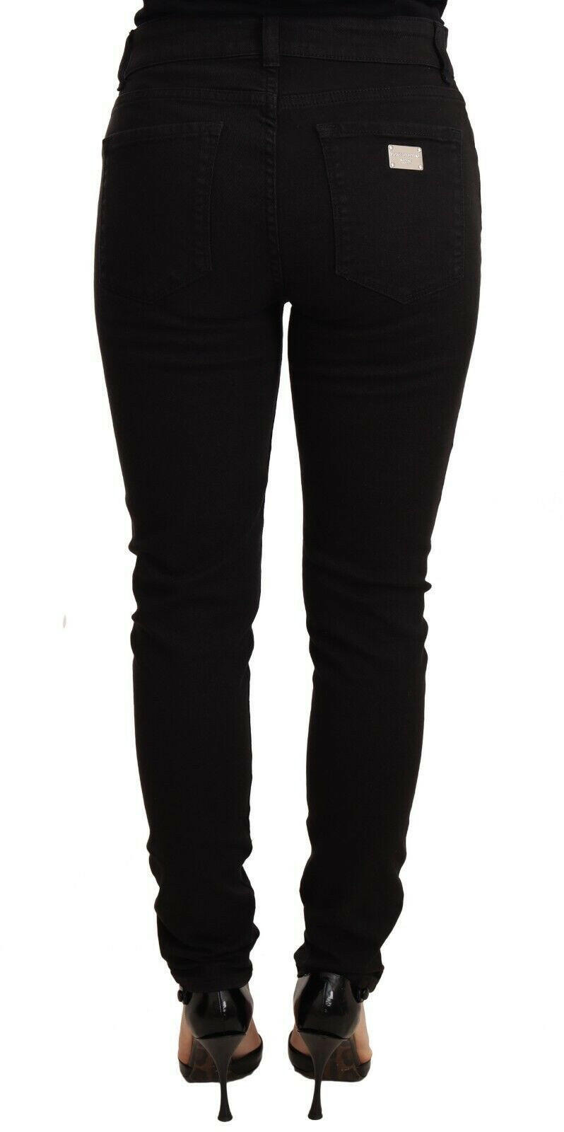 Dolce & Gabbana Black Skinny Denim Logo Cotton Stretch Jeans -   -  Dolce & Gabbana.