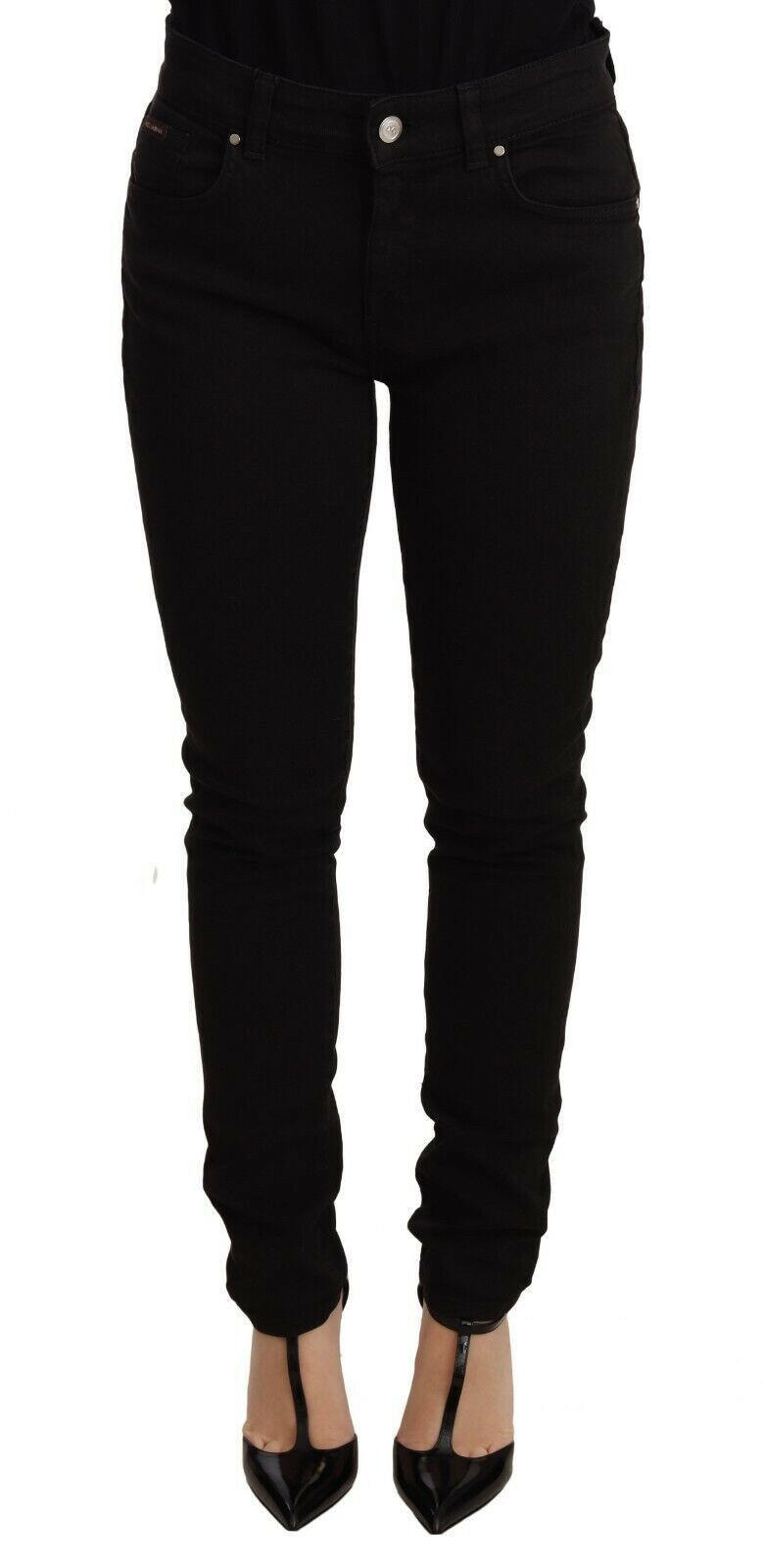 Dolce & Gabbana Black Skinny Denim Logo Cotton Stretch Jeans -   -  Dolce & Gabbana.