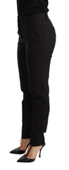 Dolce & Gabbana Black Tapered Women Trouser Virgin Wool Pants -   -  Dolce & Gabbana.