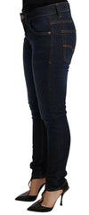 Versace Jeans Dark Blue Cotton Low Waist Skinny Denim Jeans -   -  Versace Jeans.