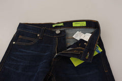 Versace Jeans Dark Blue Cotton Low Waist Skinny Denim Jeans -   -  Versace Jeans.
