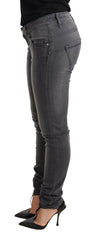 Acht Gray Washed Cotton Slim Fit Low Waist Women Denim Trouser Jeans -   -  Acht.
