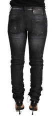 Acht Black Washed Cotton Low Waist Skinny Denim Trouser Jeans -   -  Acht.