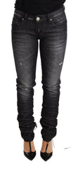 Acht Black Washed Cotton Low Waist Skinny Denim Trouser Jeans -   -  Acht.