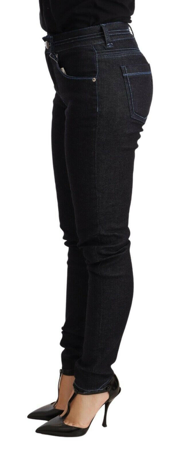Acht Blue Cotton Low Waist Slim Fit Denim Women Trouser Jeans -   -  Acht.
