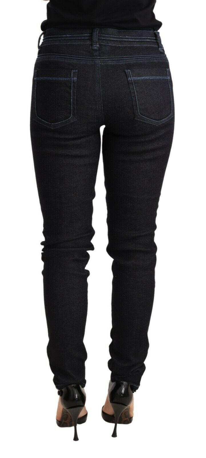 Acht Blue Cotton Low Waist Slim Fit Denim Women Trouser Jeans -   -  Acht.