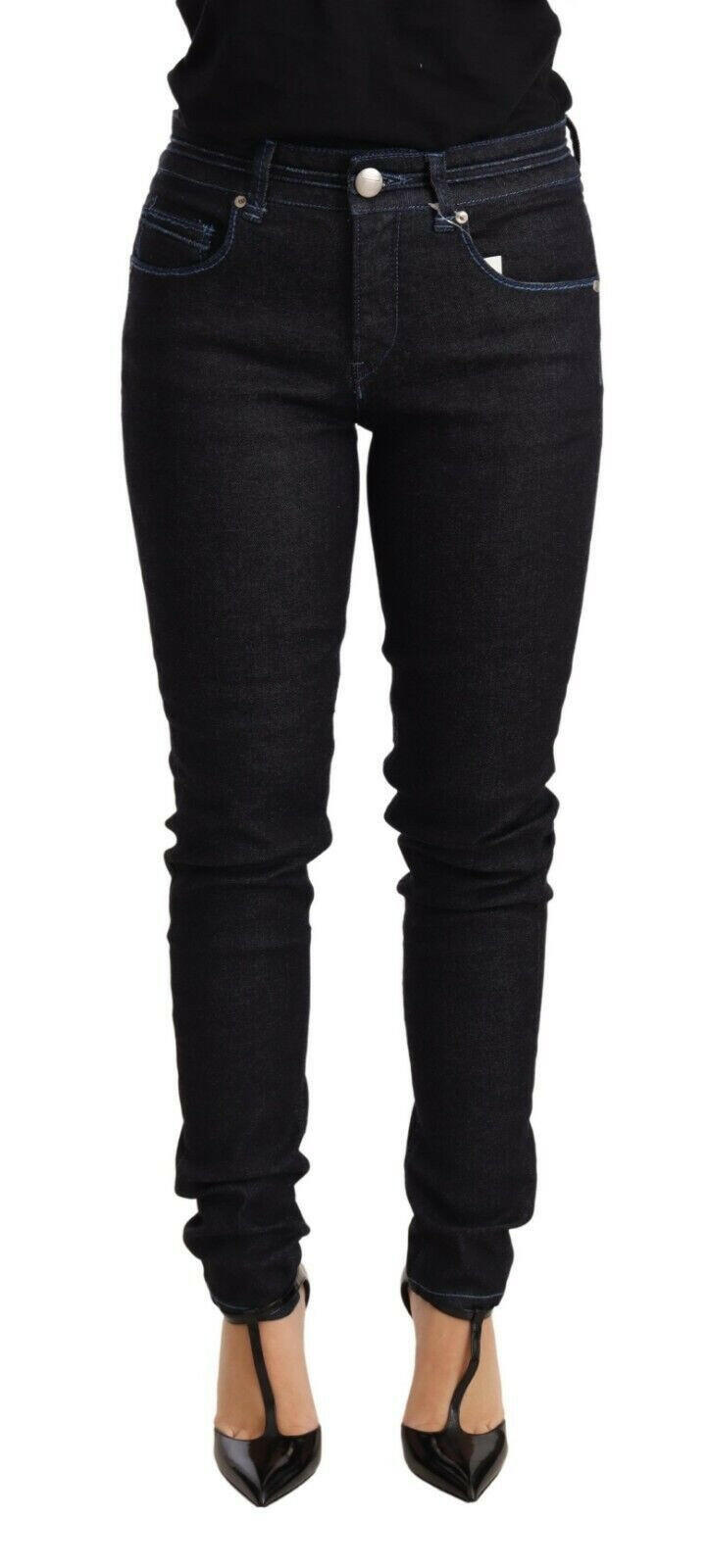 Acht Blue Cotton Low Waist Slim Fit Denim Women Trouser Jeans -   -  Acht.