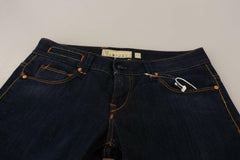 Acht Blue Washed Cotton Low Waist Skinny Denim Women Trouser Jeans -   -  Acht.